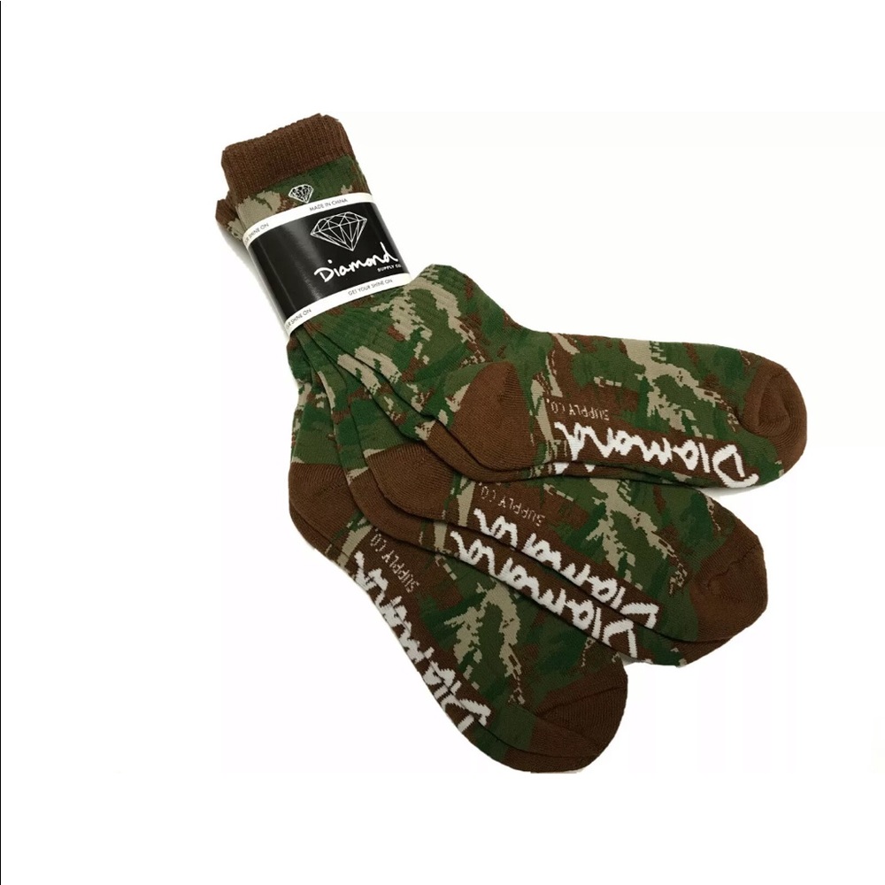 Diamond Supply Co. OG Script High Socks Camo